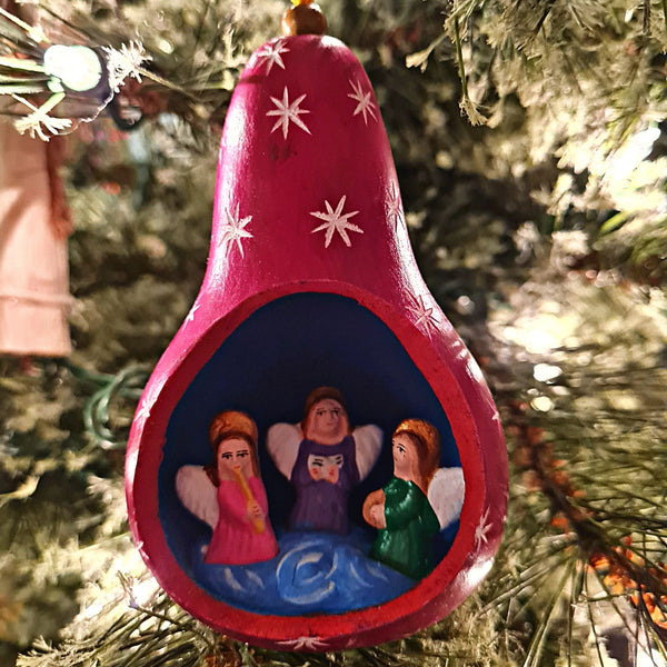 Christmas Gourd Ornament Angels