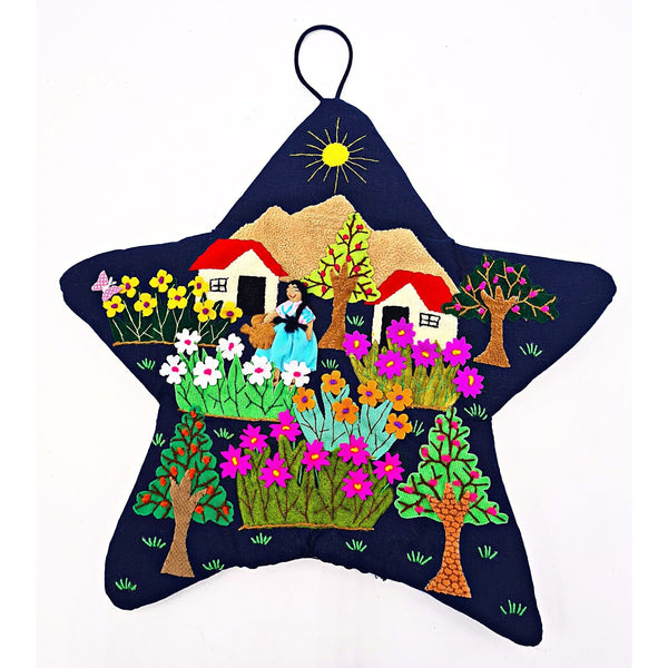 Bethlehem Star ornament - Arpillera technique
