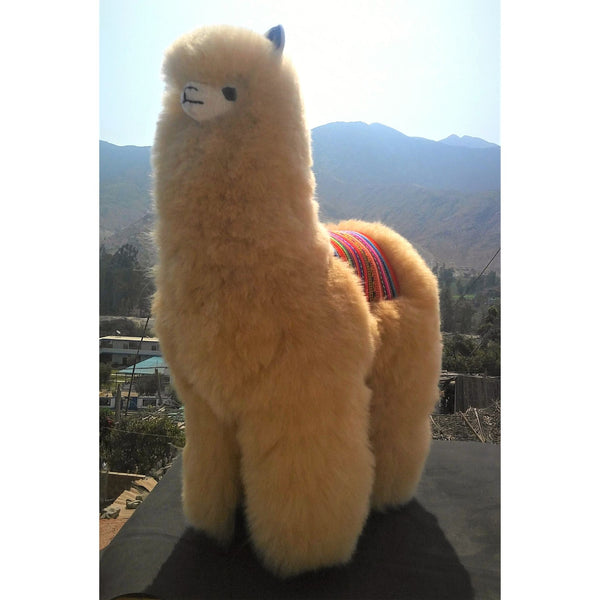 Handmade Big Alpaca with Saddle Toy