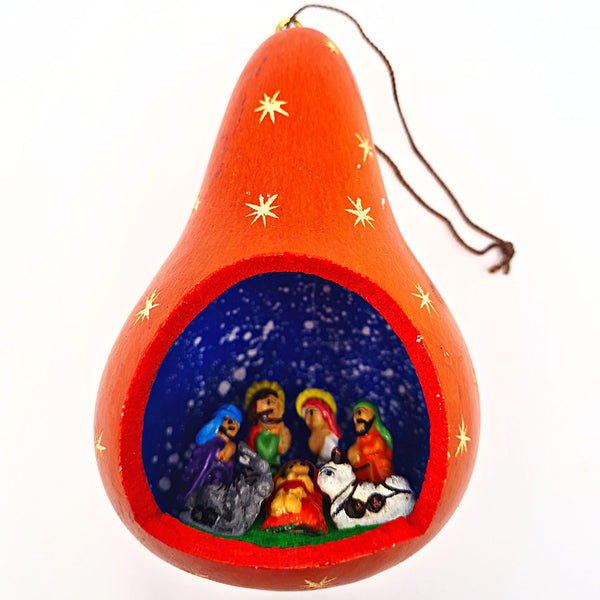 Christmas Gourd Ornament Nativity