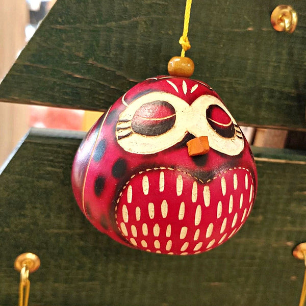 Christmas Gourd Ornament Owl