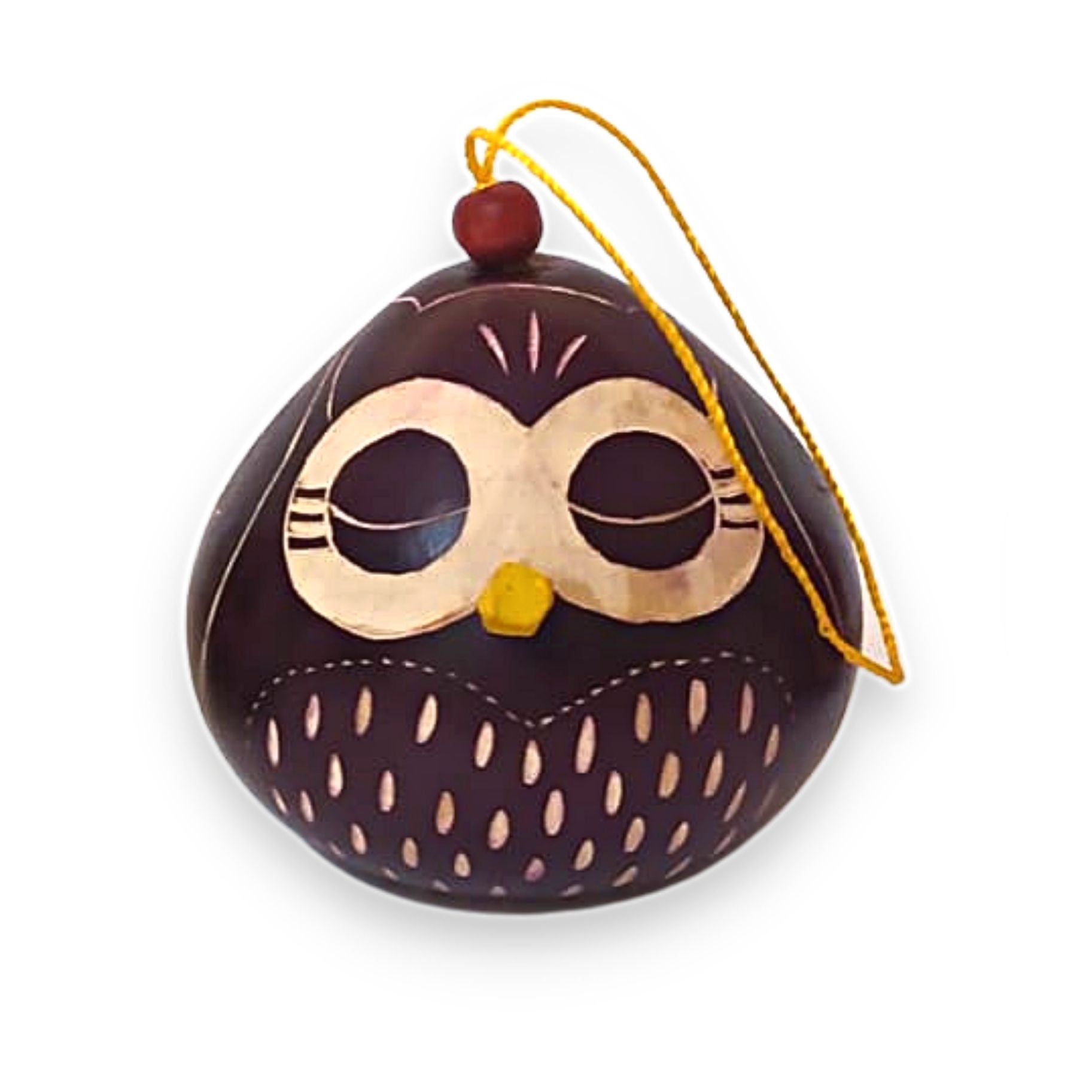 Christmas Gourd Ornament Owl