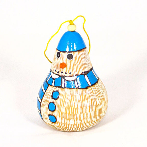 Christmas Gourd Ornament Snowman