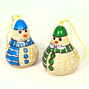 Christmas Gourd Ornament Snowman