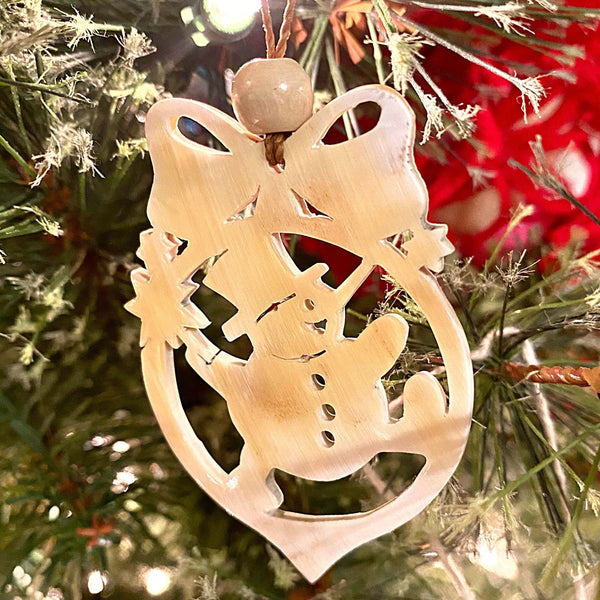 Recycled Snowman Ornament