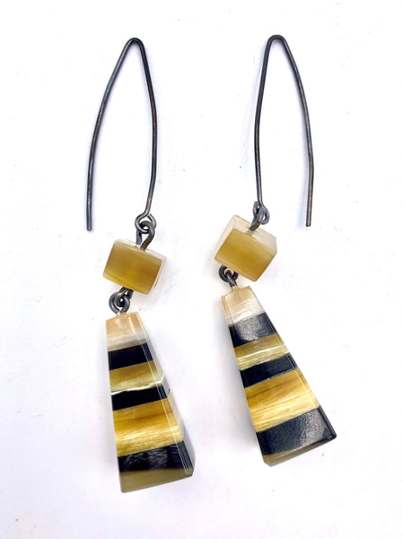 Leftovers horn earrings with Peruvian silver 925